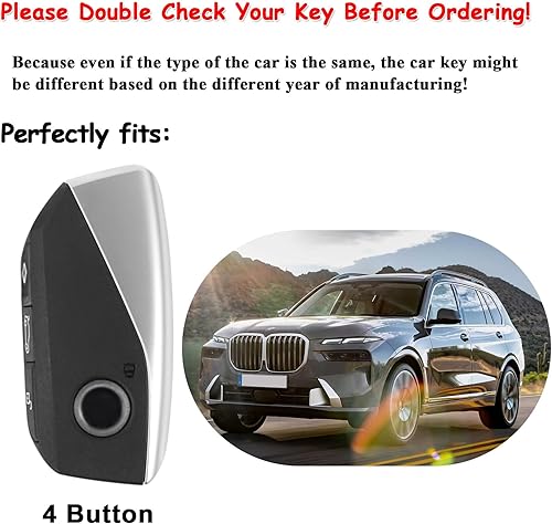 Miniatura 2 de EASYANT Funda de cuero para llavero BMW 2023 i7 X7 xi 7 Series compatible con la nueva funda de llavero BMW azul Azul,Marrón,H