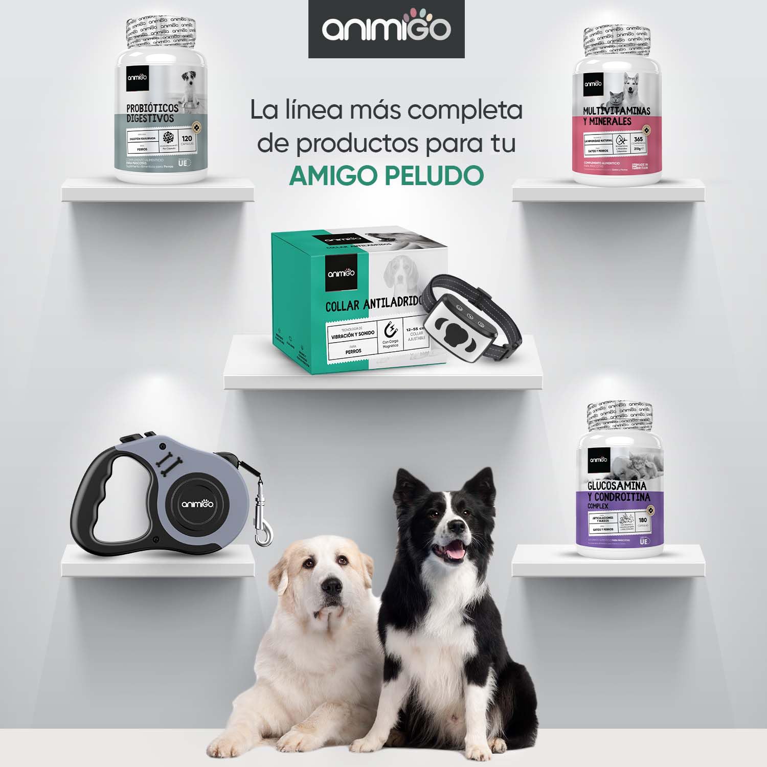 Collar Antiladridos para Perros Automático Sin Descarga con Correa Ajustable 12-55cm - con 7 Niveles de Vibración y Sonido para Adiestramiento, Recargable con USB, Pantalla LED y Resistente al Agua