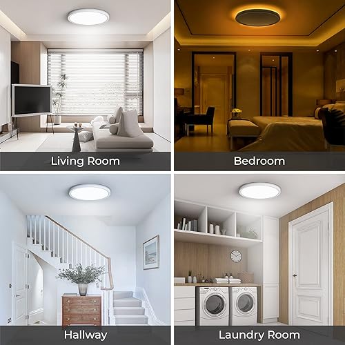 Miniatura 2 de Matane Paquete de 2 lámparas LED de techo empotradas de 8.7 pulgadas, 18 W, 1800 lúmenes, 3000 K4000 K5000 K seleccionables, luz de techo de perfil