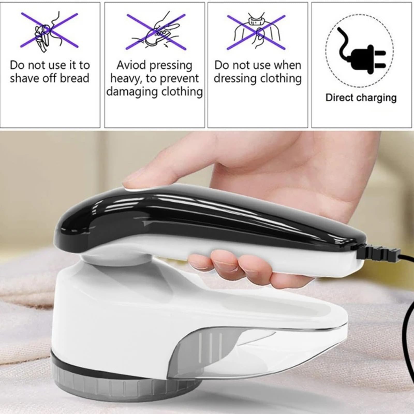 Levapelucchi Elettrico Rasoio for tessuto rimuovi pelucchi domestico con metallo for vestiti, maglioni, divani, palle for capelli Levapelucchi