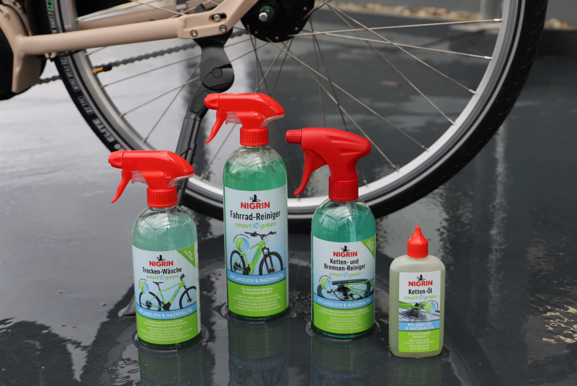 NIGRIN smart n green środek czyszczący do łańcuchów i hamulców, czyści czysto i skutecznie układ napędowy, 500 ml