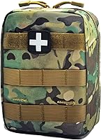 Vista 7 de Bolso Molle, Carlebben, de primeros auxilios de emergencia, con útiles bolsillos elásticos, Marrón, talla única