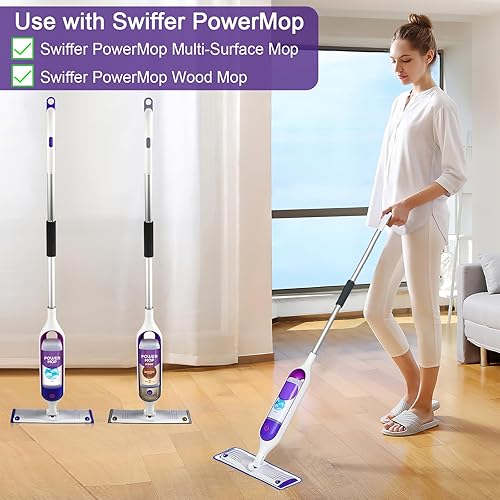 Miniatura 2 de Paquete de 3 almohadillas reutilizables mejoradas para mopa Swiffer PowerMop, almohadillas de repuesto de microfibra para mopa Swiffer Power,
