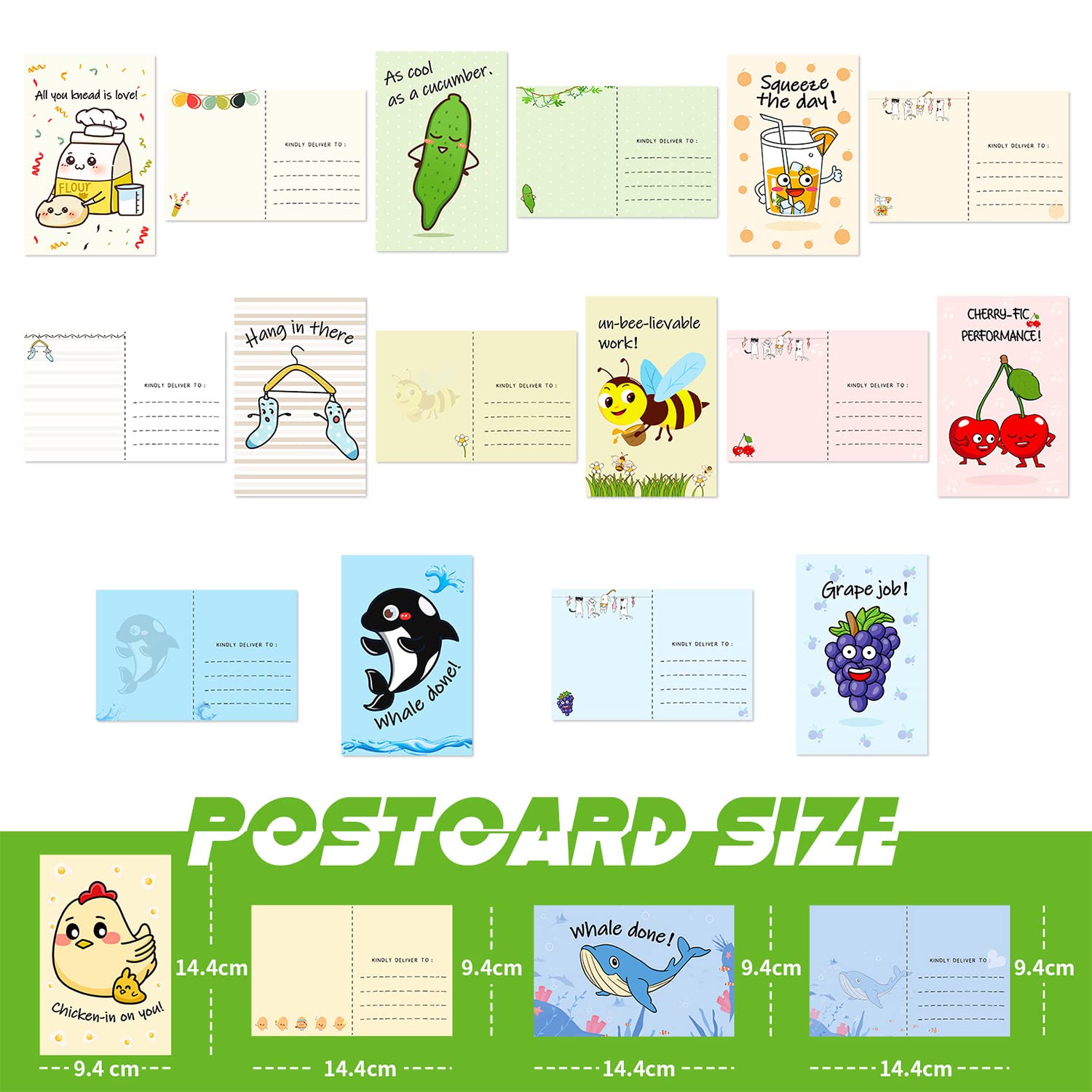 40 Lustige Tierpostkarten – 10,2 X 15,2 Cm, Mit 10 Verschiedenen Tiermotiven & Umschlägen