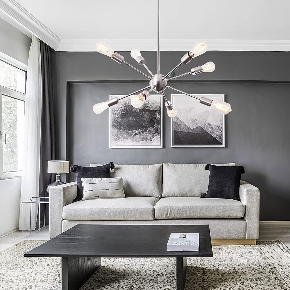 Flаѕh Sаlе 8 Lights Sputnik Chandeliers Light Fixture, LASENCHOO Mid Century Modern Pendant Light, Brushed Nickel Industrial Vintage Sputnik Light Fixtures Ceiling Hanging for Dining Living Room Bedroom Kitchen Bеѕt Sеllеr 8 Lights Sputnik Chandeliers Light Fixture, LASENCHOO Mid Century Modern Pendant Light, Brushed Nickel Industrial Vintage Sputnik Light Fixtures Ceiling Hanging for Dining Living Room Bedroom Kitchen