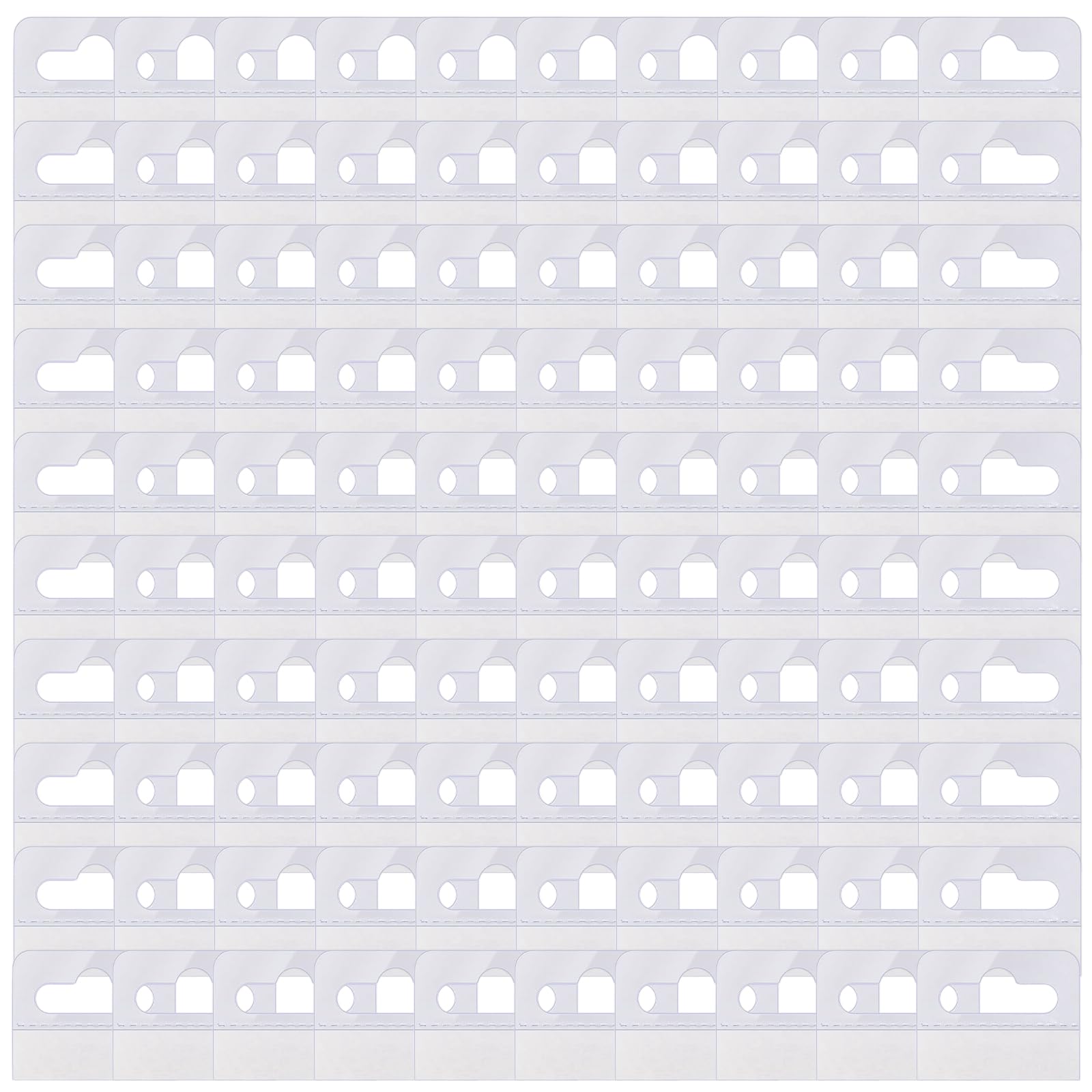 Yrohgkpn Airplane Hole 100 Pcs Strong Adhesive Clear Hook Adhesive Merchandising Hanging Tabs With Slot Holes Easy Install Hooks Clear Hooks