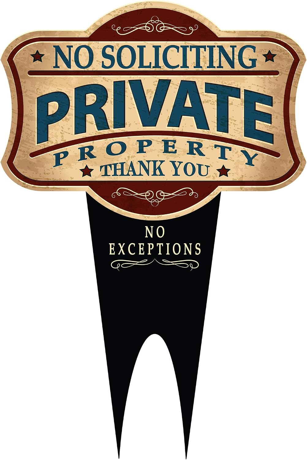 Funny HAHA No Soliciting Yard Stake Sign 16.75 x 11.125 Heavy PVC 6 mm