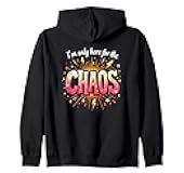 Funny Chaos Quote Design Zip Hoodie