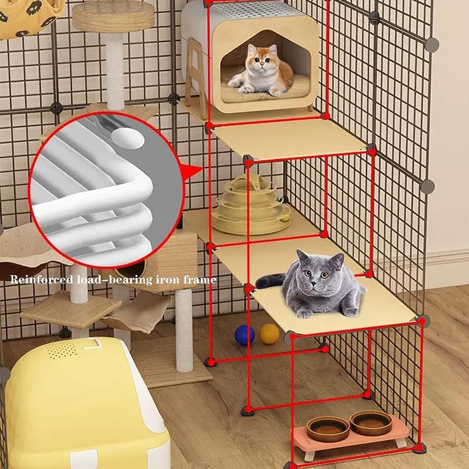 Recinto per Gatti da Esterno Grande, Gabbia per Conigli e Cani, Casa per Gatti, Montaggio Semplice, Capacità Portante Super Forte