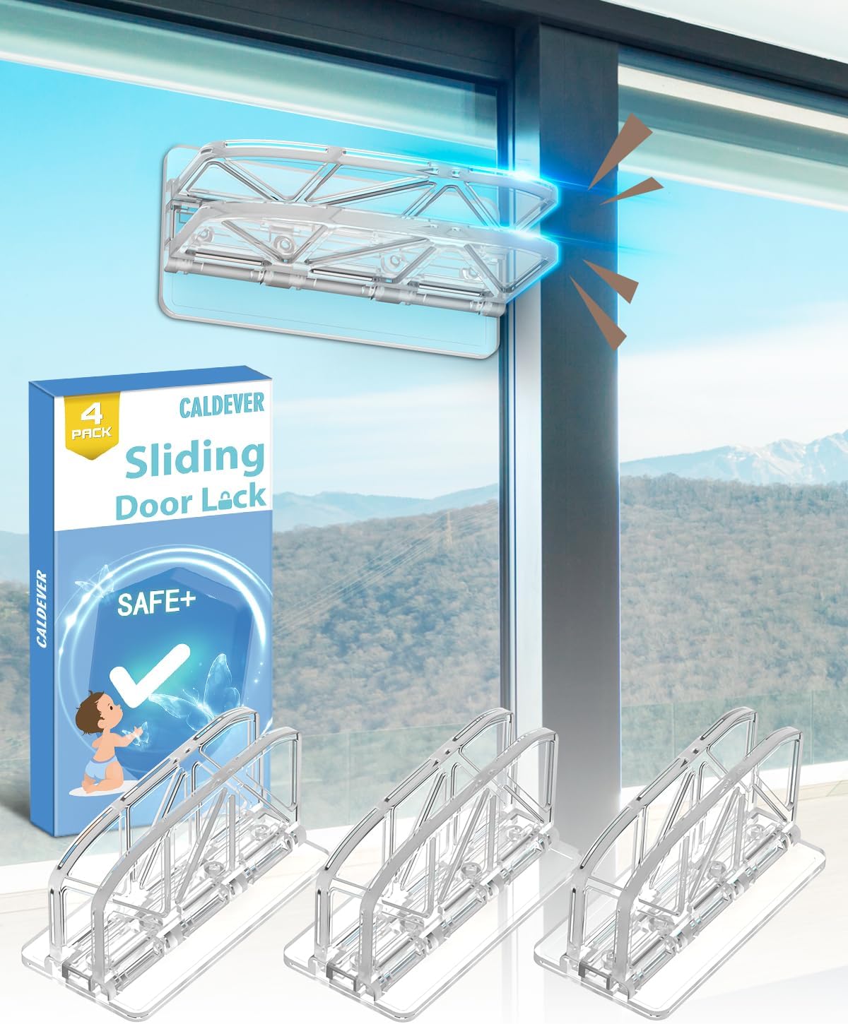 Patio Glass Sliding Door Lock Window ChildProof Use Child Safety