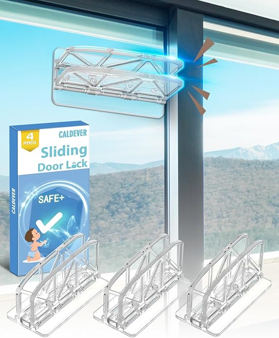 Patio Glass Sliding Door Lock - 4 Pack Window ChildProof Use Child ...