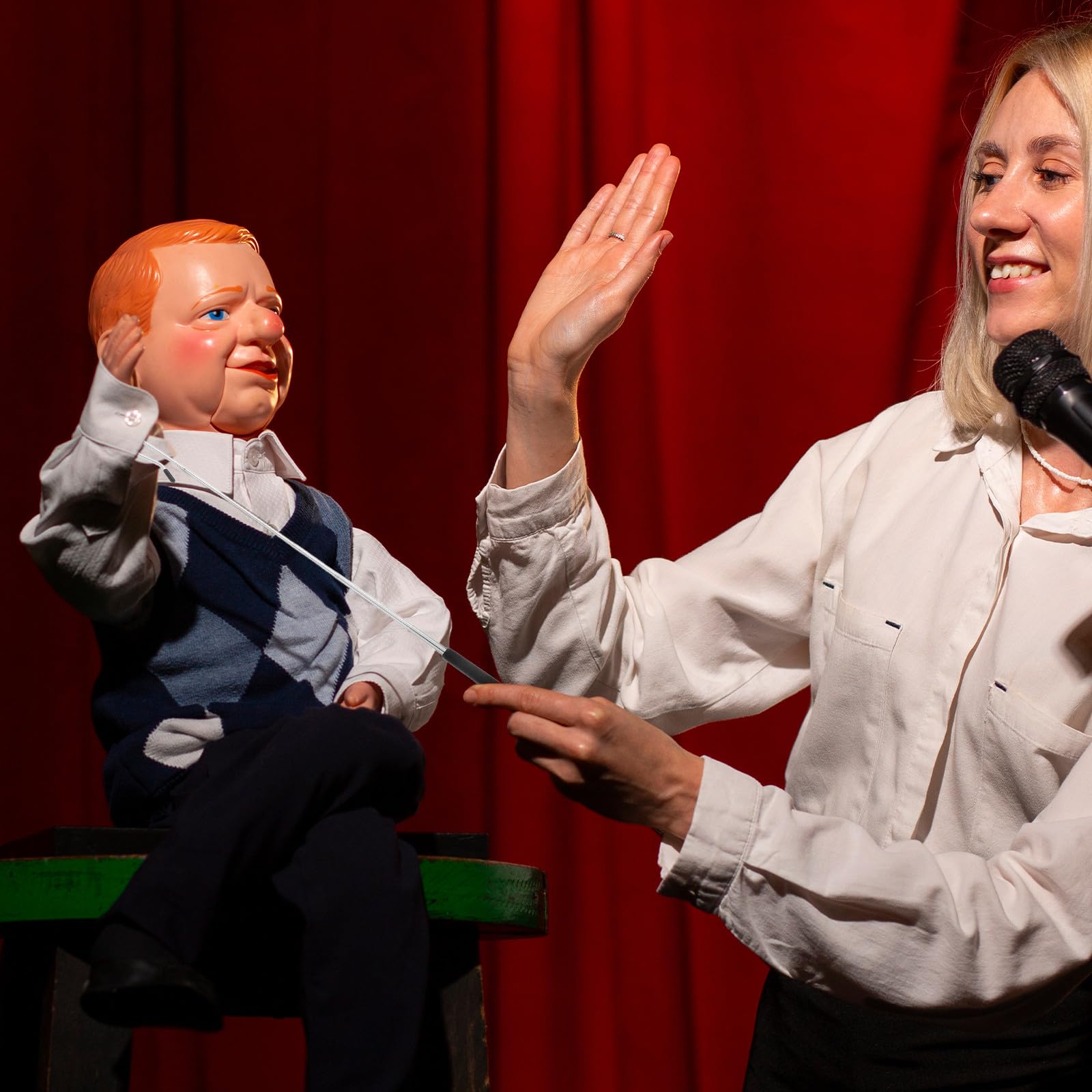 Hohopeti Handpuppen Armsteuerung Marionettengriff 4 Stück aus Kunststoff und Eisen Komfortabler Griff für Halb Körper Puppen für Professionelle Puppenspieler