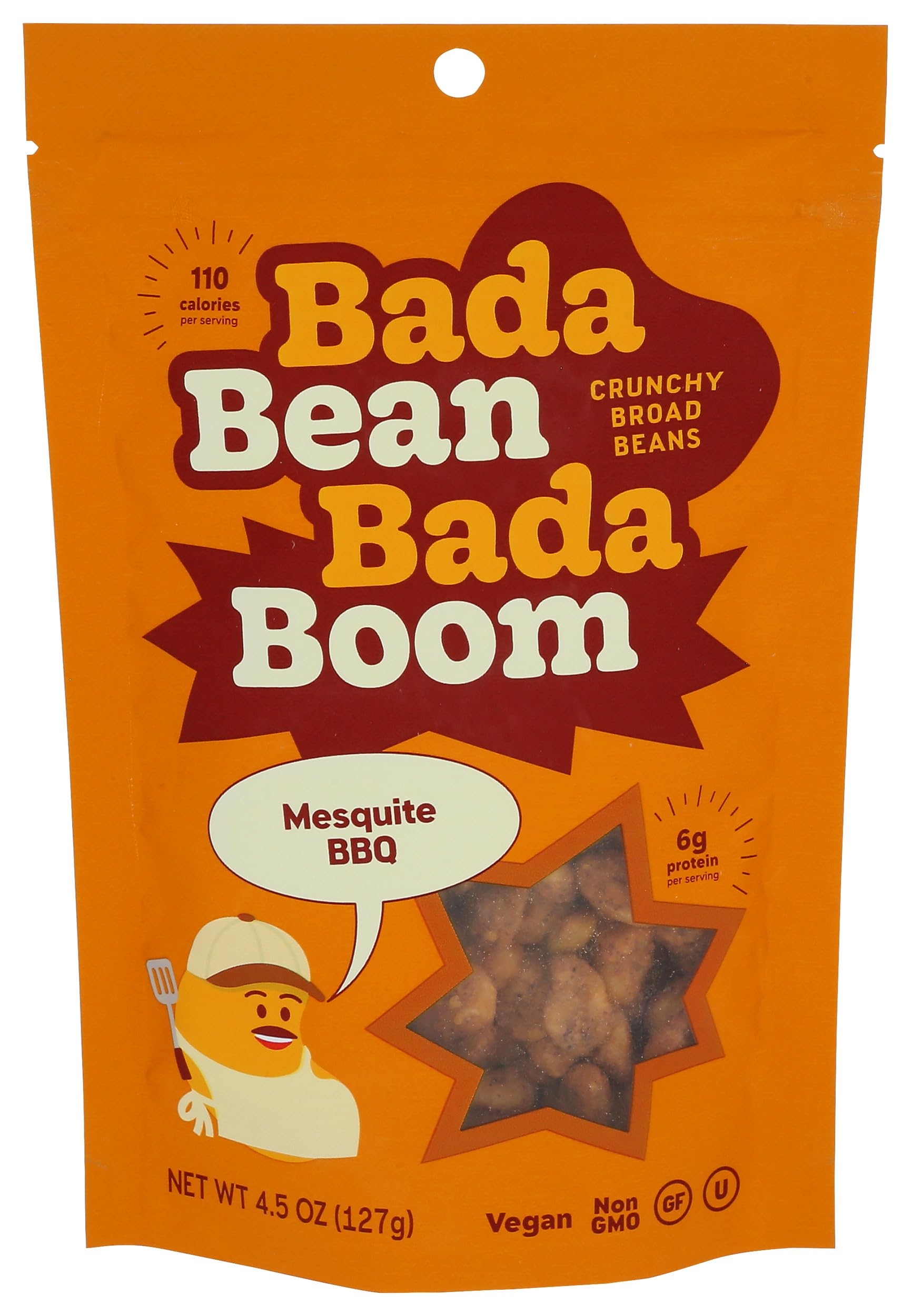 Roasted Broad Bean Crisps - Mesquite BBQ 4.5 Ounce 1 Bag