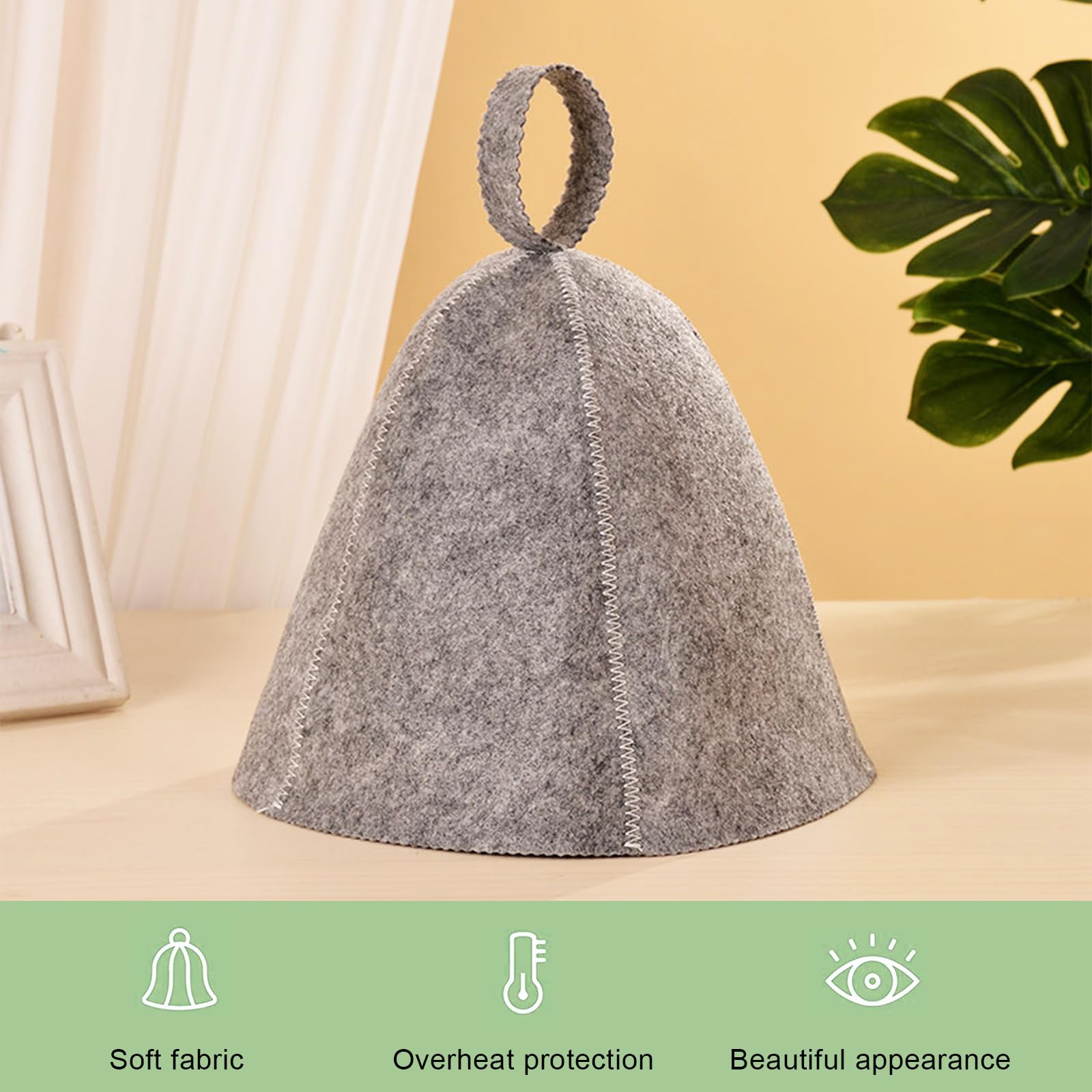 Chapeau de Sauna en Feutre Bonnet Respirante Anti-chaleur pour Homme et Femme 2 Pièces