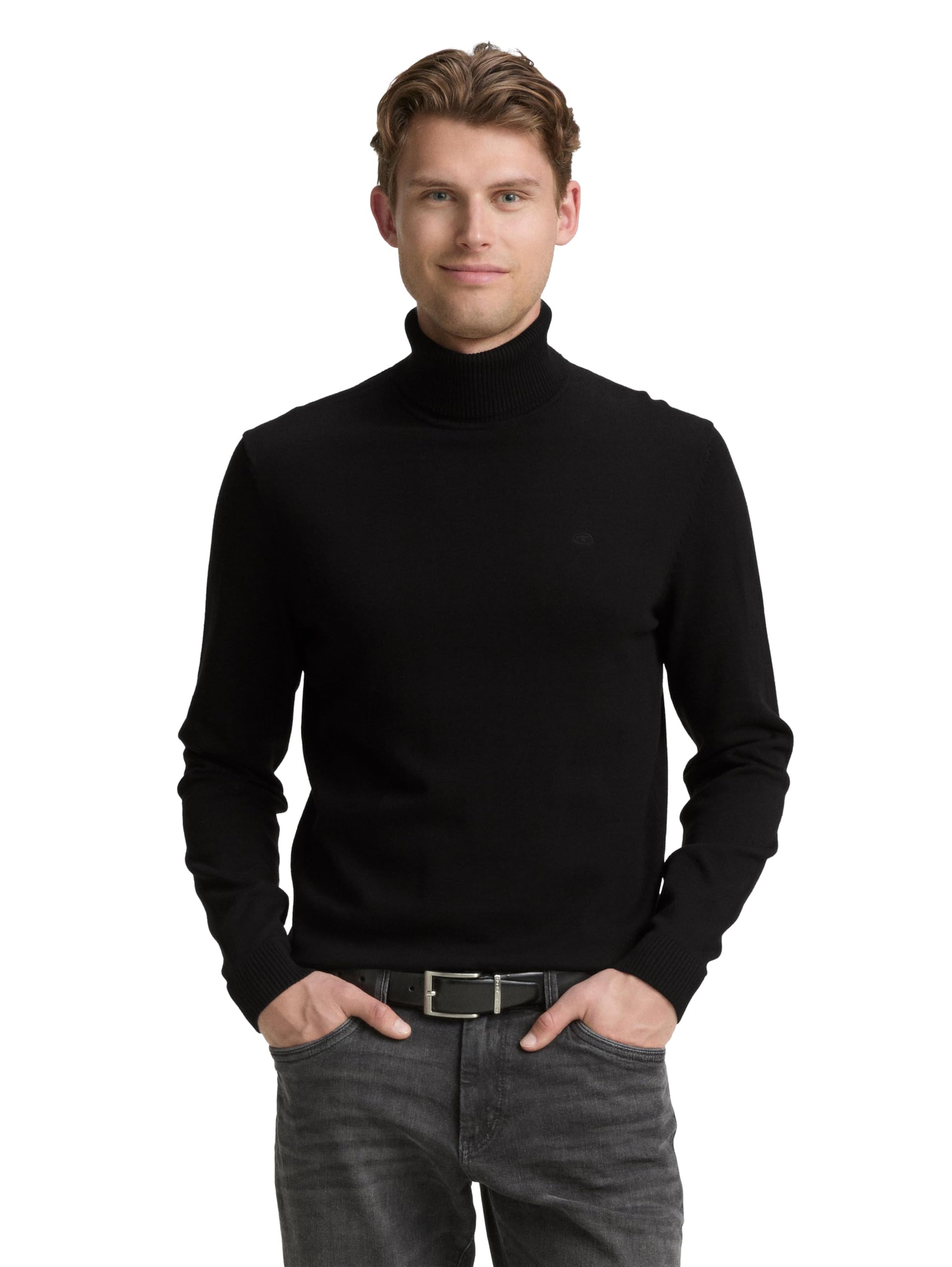Tom Tailor Herren 1048216 Rollkragen Pullover aus Baumwolle (1er Pack)