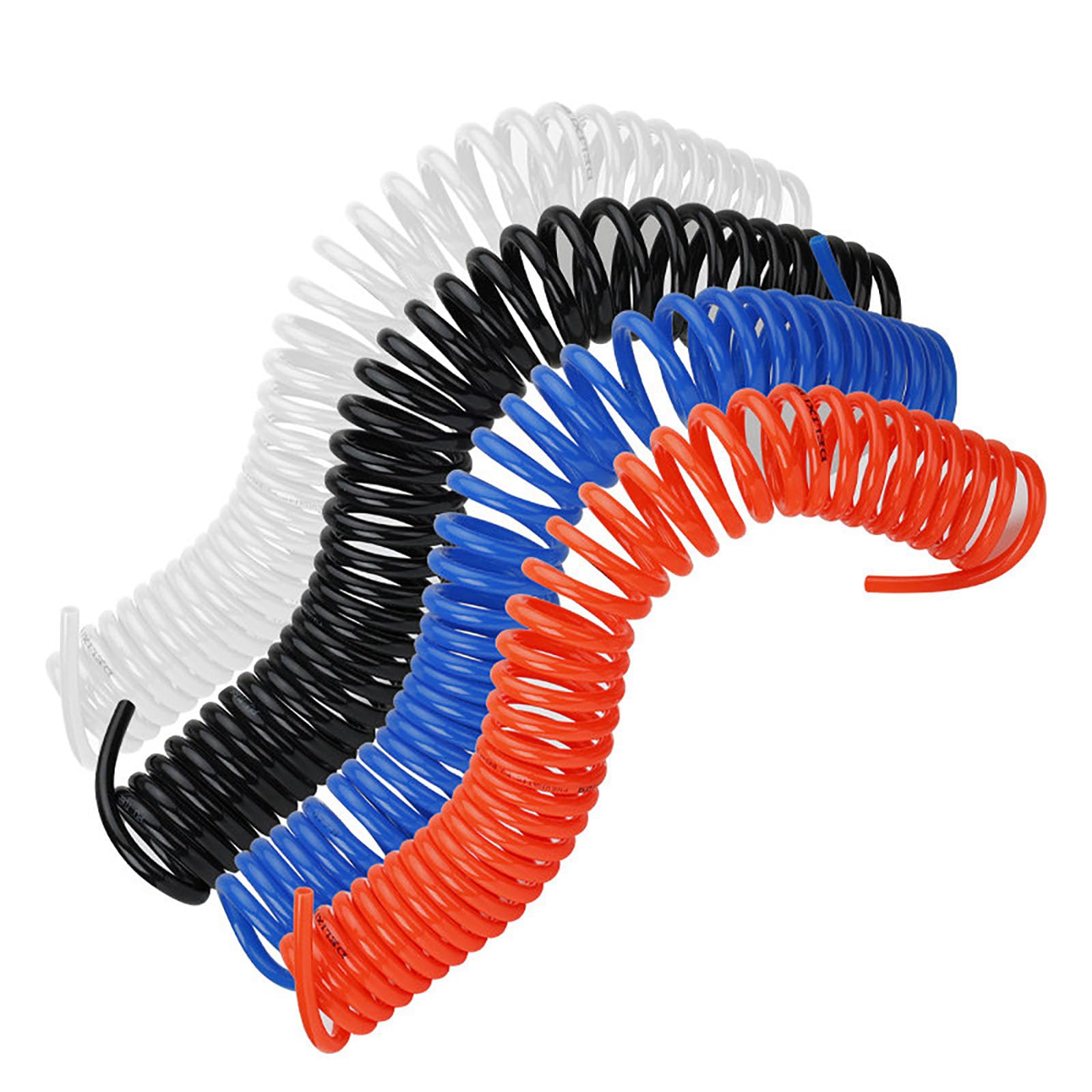 Tubo dell'aria a spirale in PU nero 10mm OD 6,5mm ID Lunghezza 3-15 metri