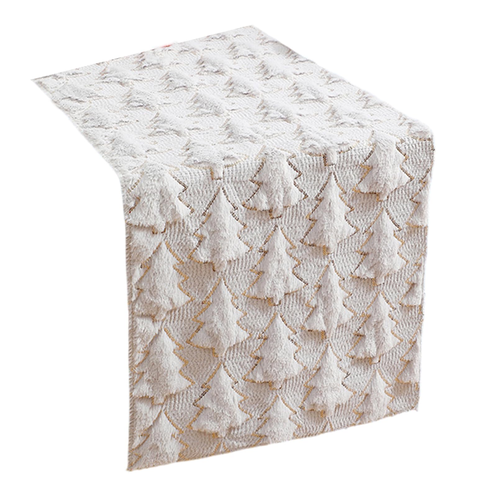 carotoe Table Decoration with Glittering Sequins Accent Holiday Dinner Party Decoration Sturdy Washable Christmas Designs Holiday Table Festival Runner Outdoor Tablecloth