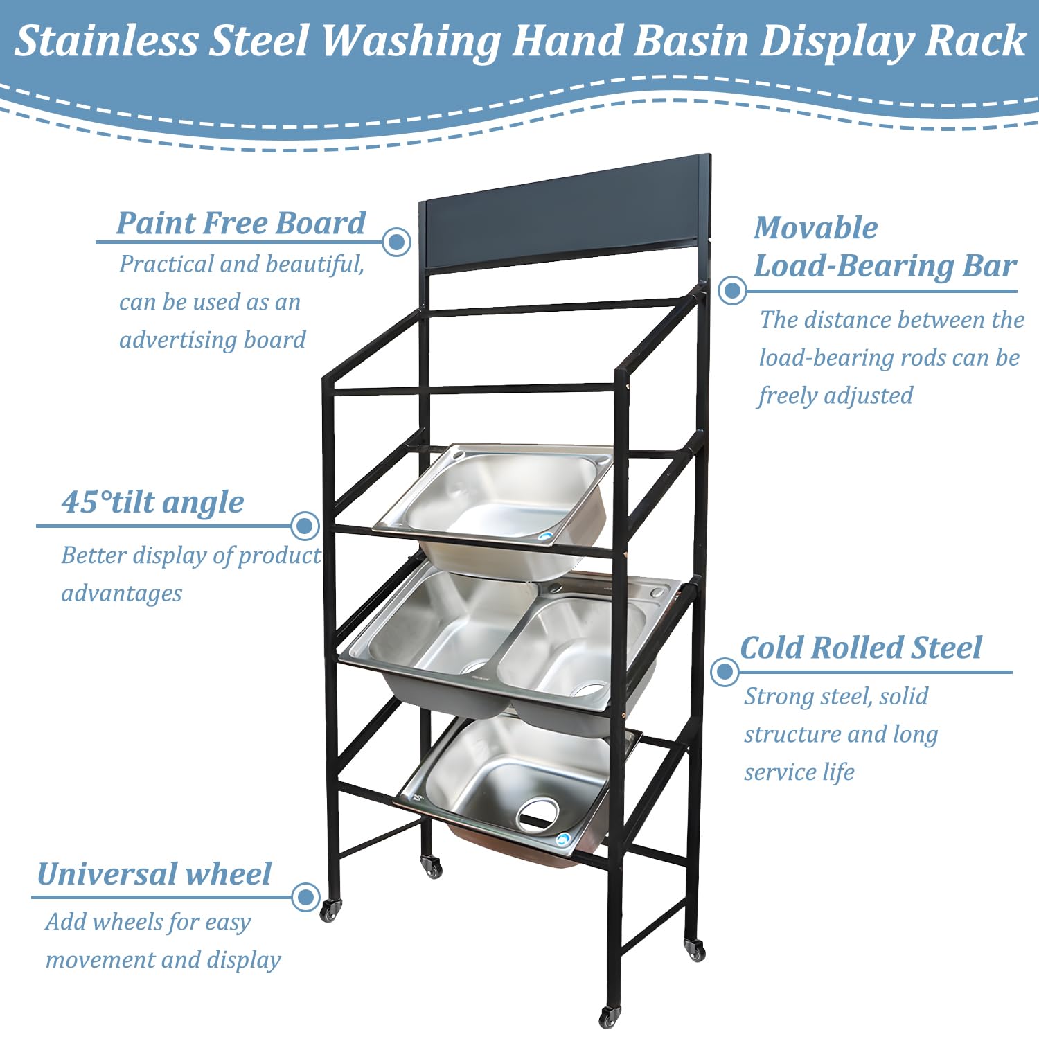 Carrello di stoccaggio Multiuso con Ruote Heavy Duty Metal Display Rack per Nastri Tessuto Vinile Rolls Regolabile Scaffali Home Office Soluzione di organizzazione