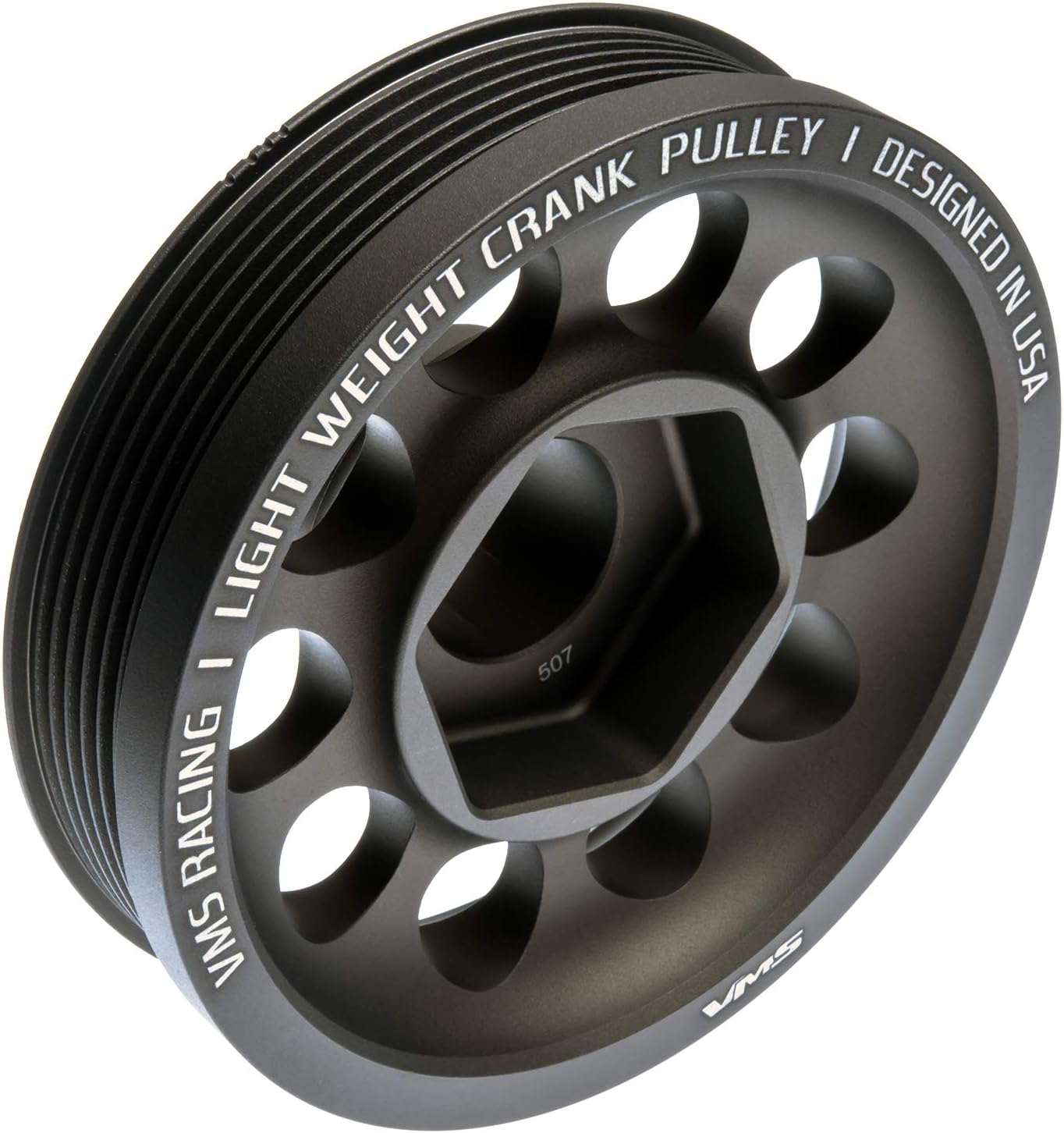 VMS RACING 00-09 Light Weight Billet Aluminum Crankshaft CRANK PULLEY Compatible with Honda S2000 2.2L DOHC 2000-2009 Engines ONLY OEM SIZE (uses same belts)