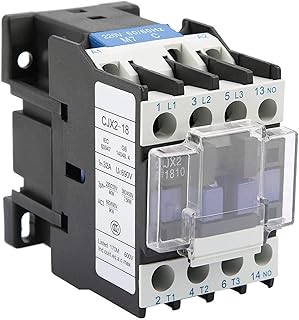 CJX2-1810 AC Contactor, High Sensitivity Rail Mount Contactor Electric Magnetic Contactor Coil for Used in Power Distribution and Power Applications(220V 18A)