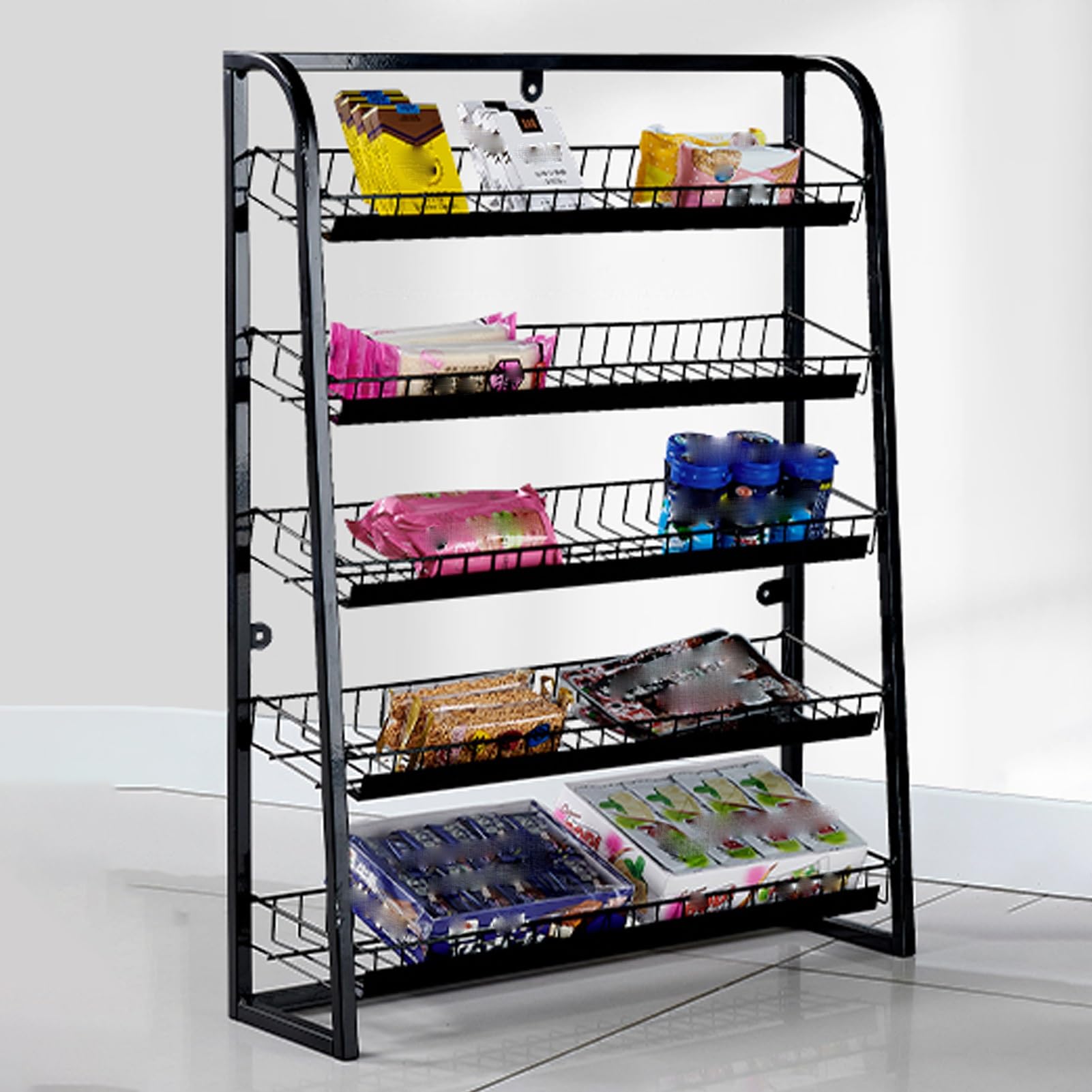 Countertop Candy Racks Stackable Candy Rack 4-Tier Black Stackable Candy Display Rack ...