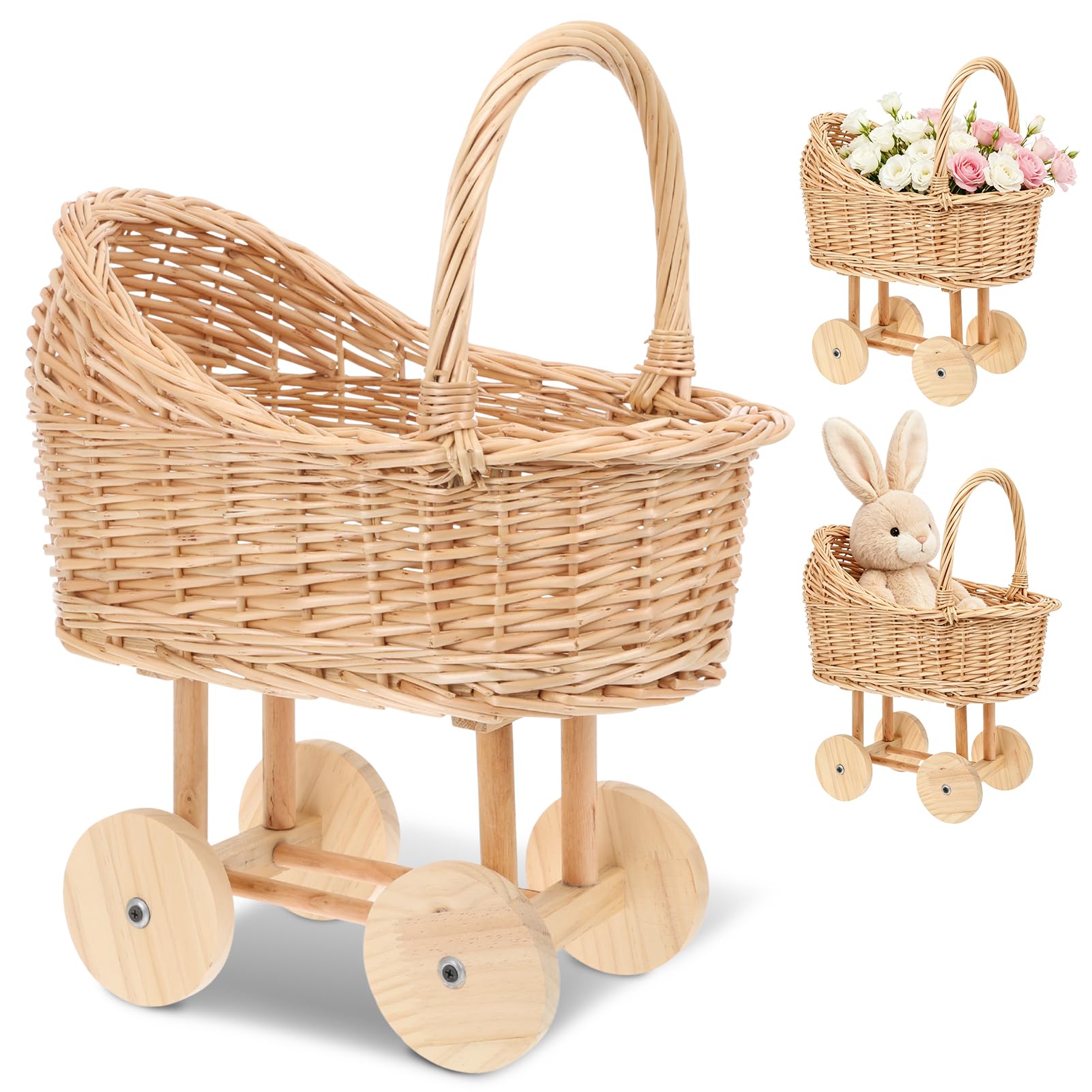 View 1 of Anmrept Wicker Flower Girl Basket
