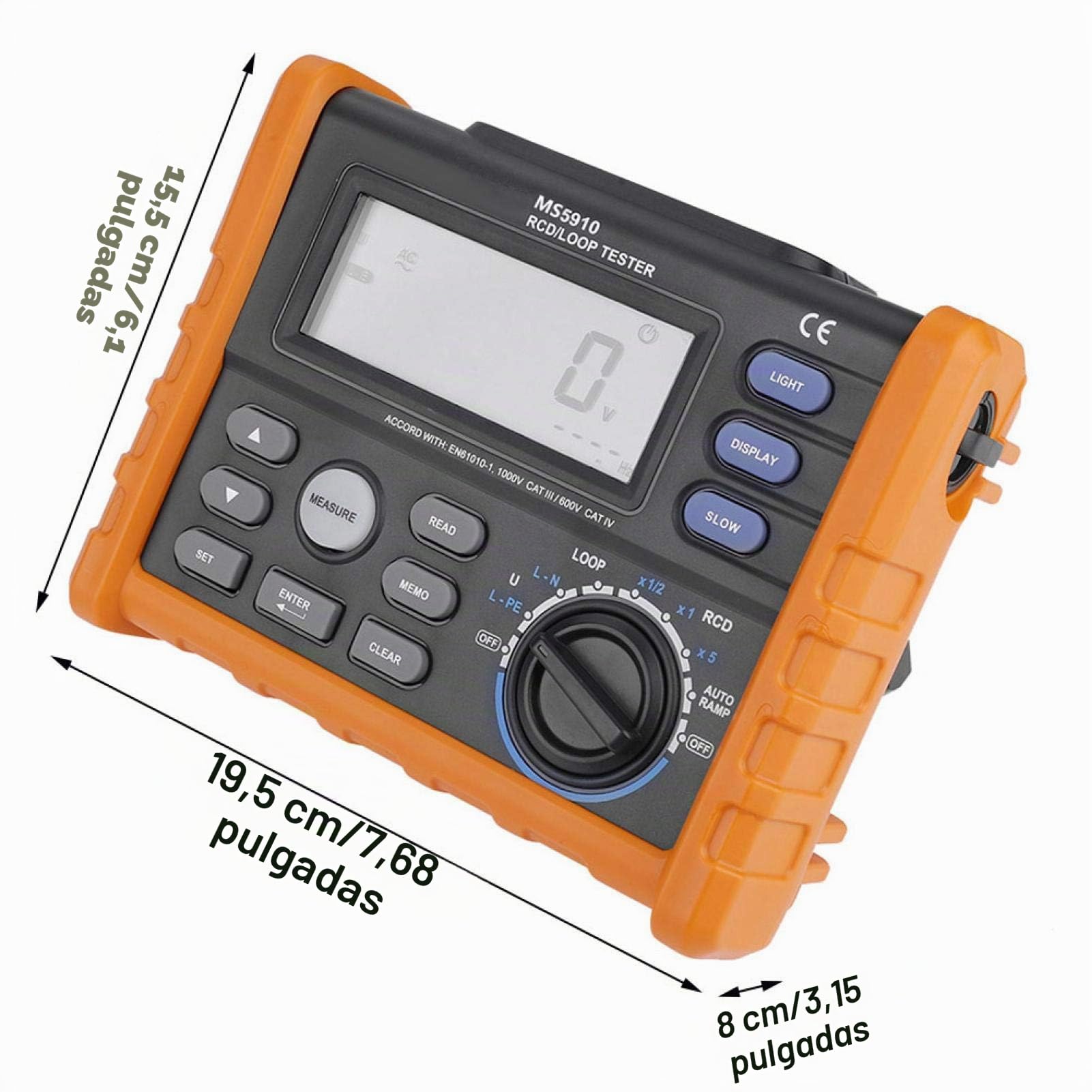 Probador RCD Medidor de resistencia digital PM5910 Probador de resistencia de bucle Probador de interruptor de fugas del mult¨ªmetro
