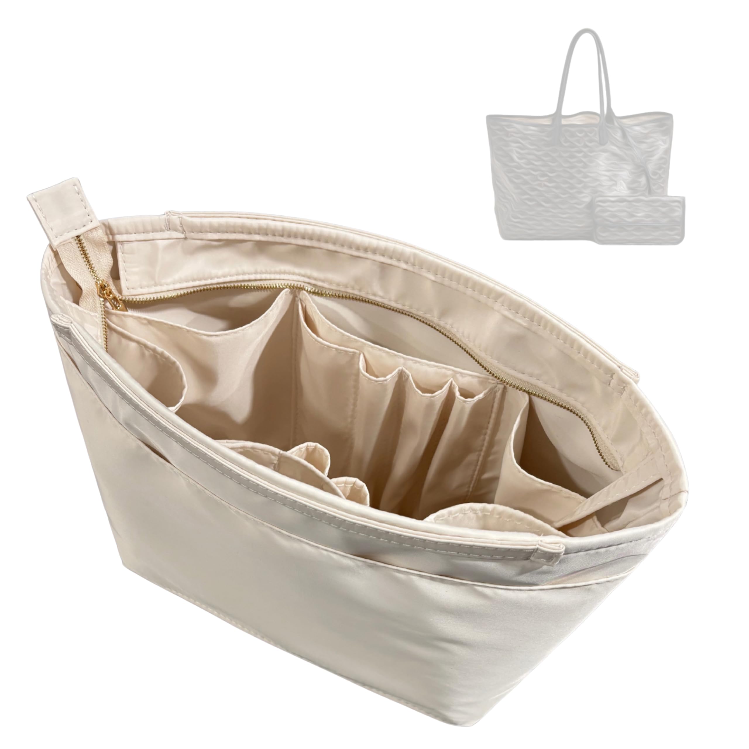 Divitize Premium Taschenorganizer kompatibel mit Goyard St Louis PM/GM - Maßgefertigtes Design, Wasserdichtes Nylon, Extra Platz und Halt, 24+ Farben (Cream, for St Louis GM)