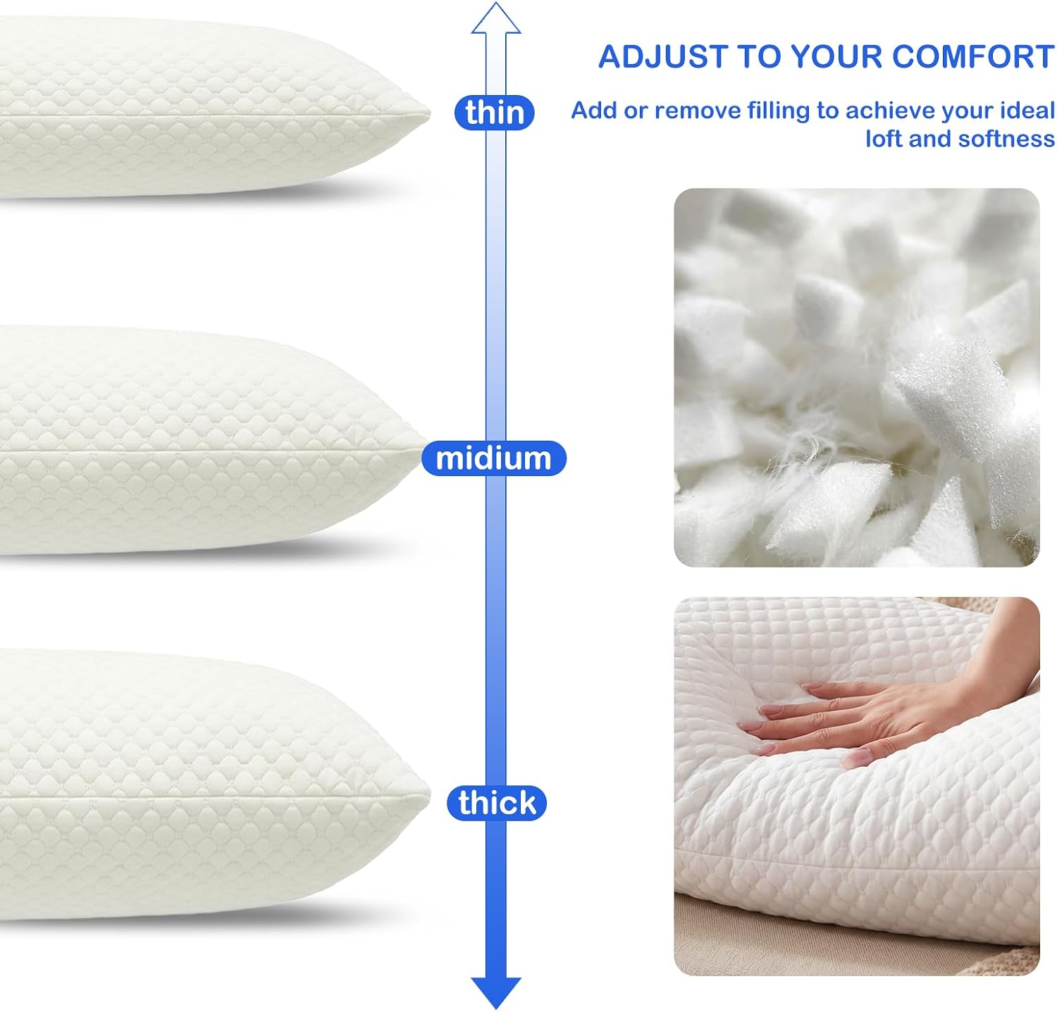 Zituop Memory Foam Dakimakura Pillow Insert 160x50cm for Anime Body Pillow Case