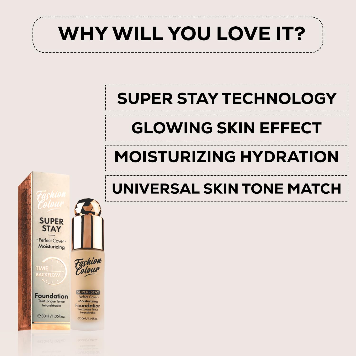 Buy Fashion Colour Super Stay Foundation | Time Backflow | Perfect