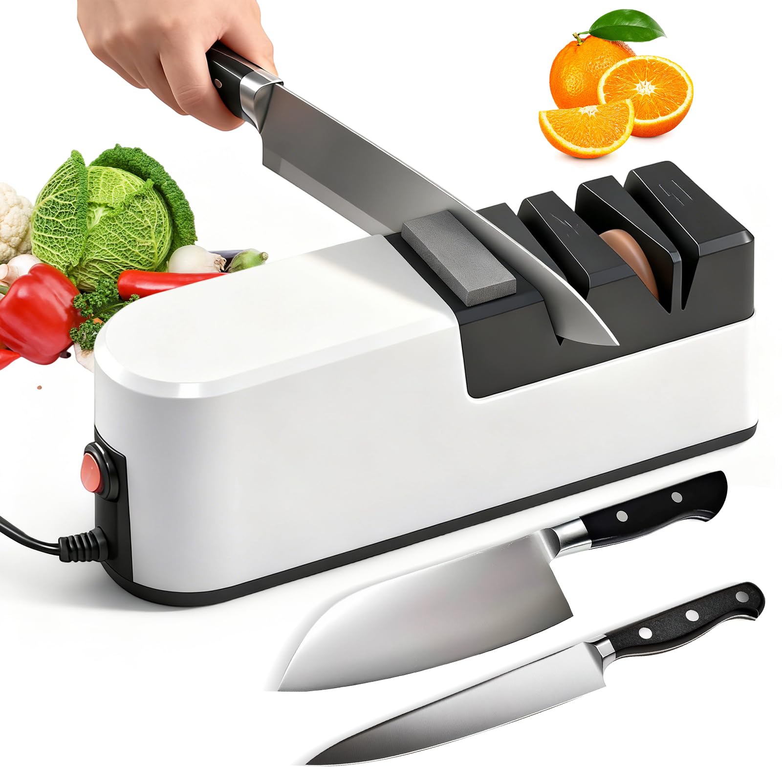 Professional Electric Kitchen Knife Sharpener, 5 in 1 Work Any Sharp Knifes Sharpeners