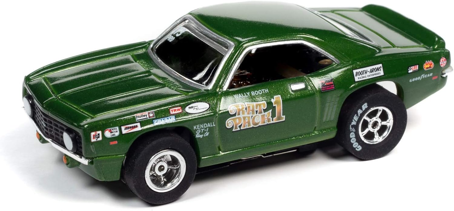 Auto World Xtraction R32 1969 Chevy Camaro Wally Booth Rat Pack HO Scale Slot Car