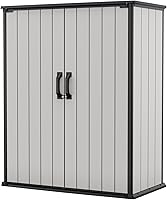 Keter Premier Tall Resin Outdoor Storage Shed 4.6x5.6 ft - Weatherproof Garden Shed for Tools, Bikes, Patio Gear with Shelving Brackets