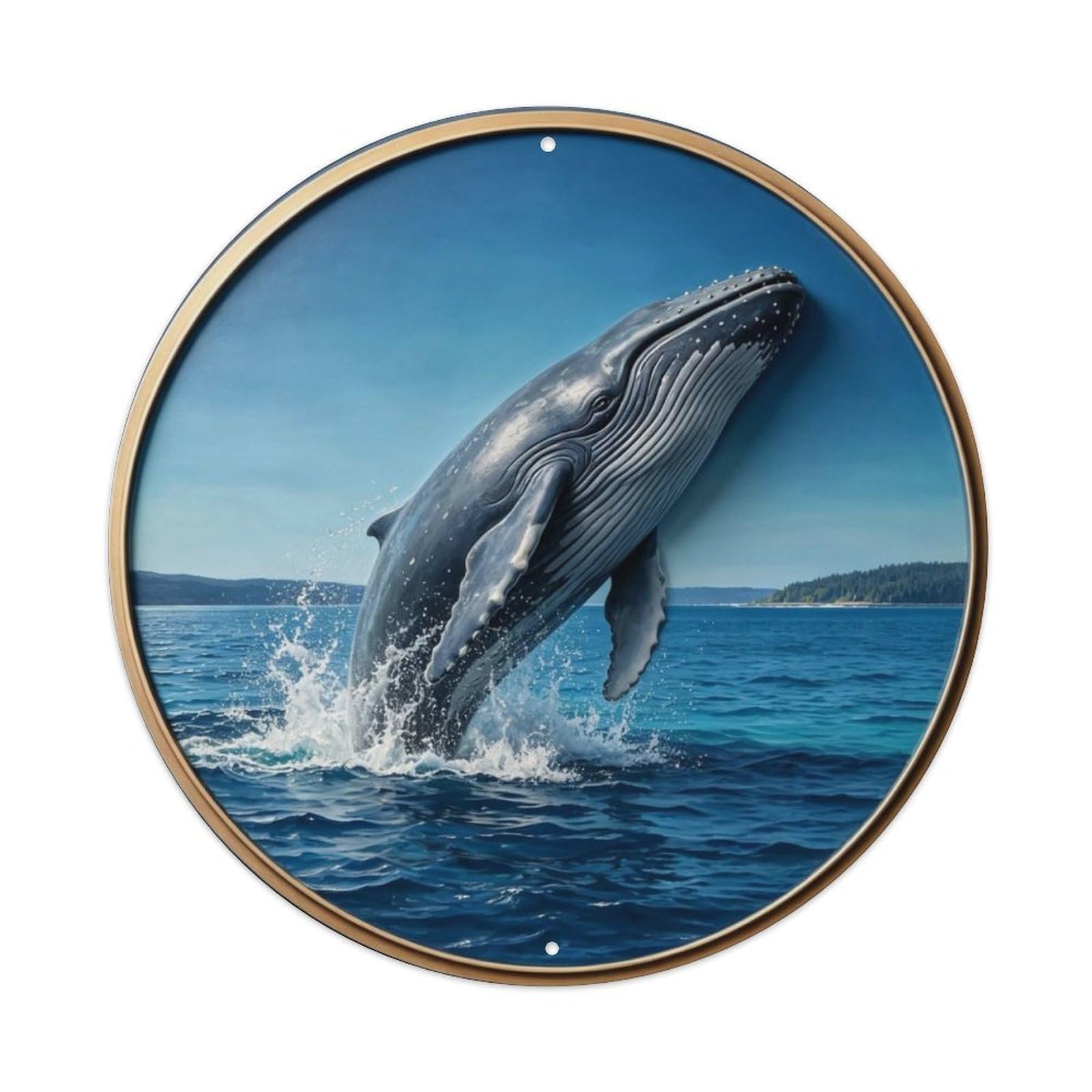 Pacific Northwest Gray Whale Metal Tin Sign Plaque