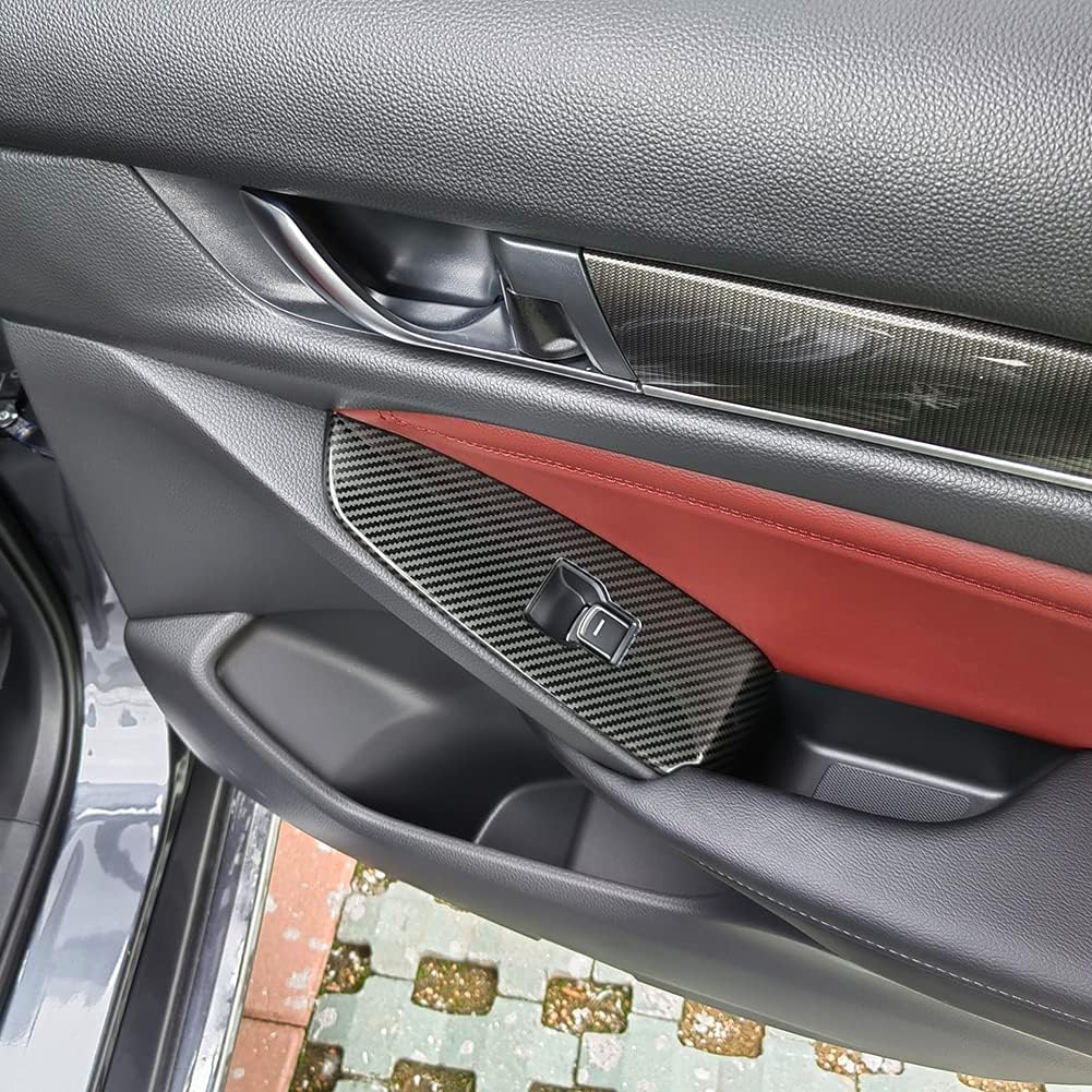 AOKIO Compatible with 2018 2019 2020 2021 2022 Honda Accord Accessories Door Window Switch Panel Cover Door Lock Control Button Trim (No Seat Heating Buttons)