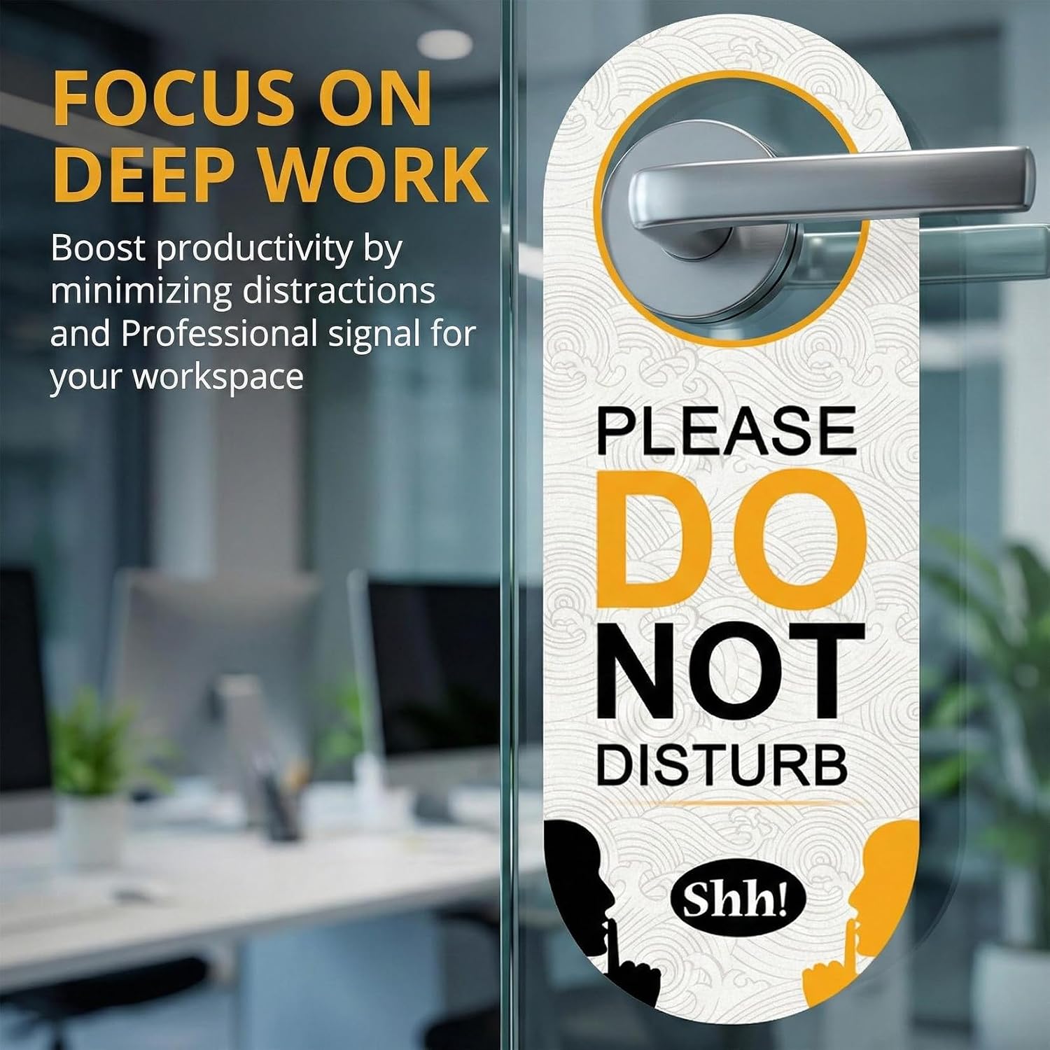 2 Pack Do Not Disturb Door Hanger Sign Funny, Meeting in Progress Door Sign PSLER Black and White Ideal for Therapy, Sleeping, Session in Progress,Spa Treatment, 8.86X3.35 inches PVC Hanging