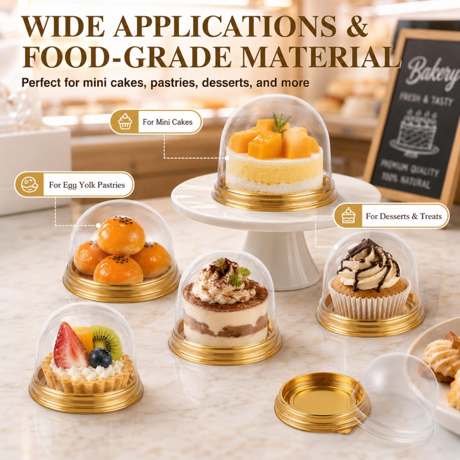 Mini Cake Boxes - 300 Pack Clear Containers -5 Mini Cake Boxes - 300 Pack Clear Containers -5