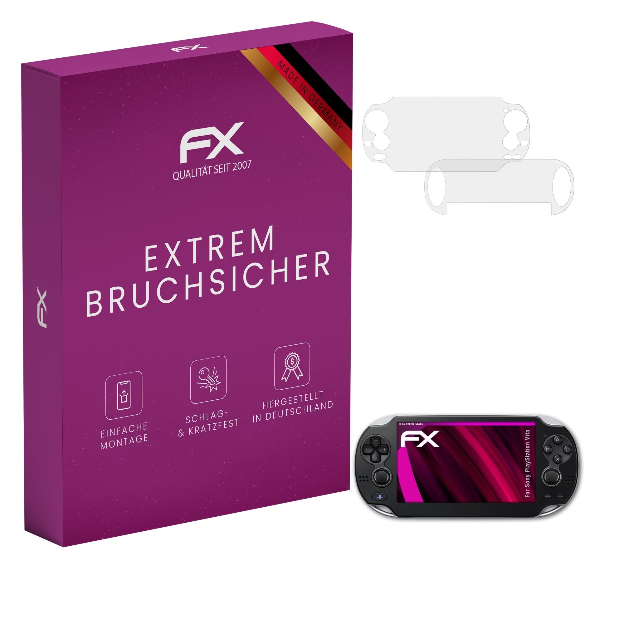 Plastic Glass Protective Film compatible with Sony PlayStation Vita, 9H Hybrid-Glass FX Screen Protector (Set of 1)