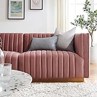 Vista 12 de Modway Conjure - Sofá seccional tapizado de terciopelo de alto rendimiento, con canal, silla sin brazos en negro y gris