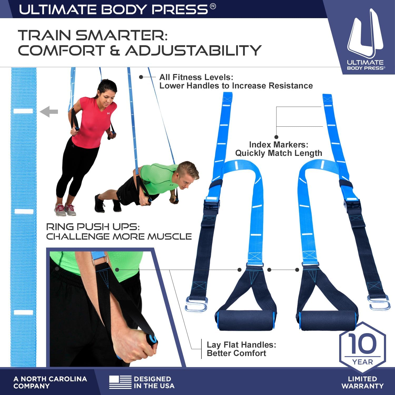 Wall Mount Pull Up Bar with Extra Clearance, Fits 16" Studs by Ultimate Body Press