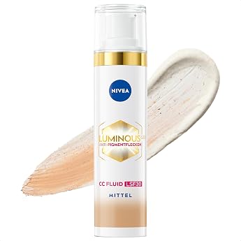 Nivea Luminous 630 Anti-Pigment Spot CC Fluid SPF 30 for Medium Skin Tones CC Cream with Hyaluronic and Micro-Encapsulated Colour Pigments Day Cream with SPF 30 for an Even Complexion   40 ml