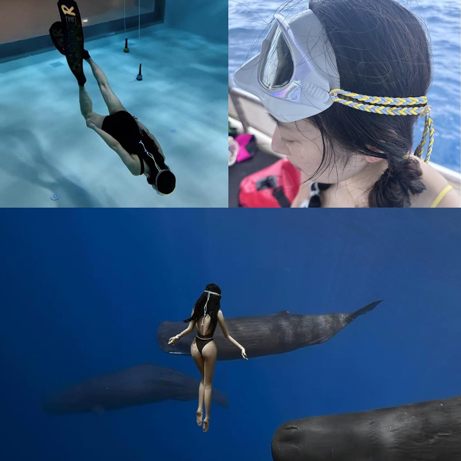 Scuba Mask Strap, Elastic Braided Bungee Rope Mask Straps Replacement - Image 2