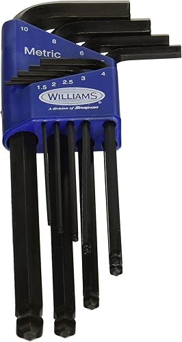 13609 JH Williams - Juego de llaves hexagonales de extremo de bola larga, 9 piezas