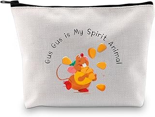 Gus Gus Mouse Inspired Zipper Makeup Bag Fairy Tales Cosmetic Bag for Movie Fans Gus Gus Is My Spirit Animal Gift (Gus Mouse Makeup Bag)