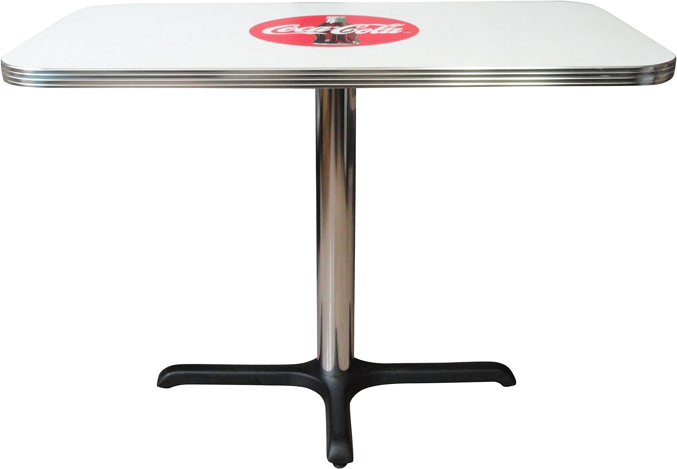BGA-125-2442 Coca-Cola Rectangle Dining Table, 24" x 42", Red and White
