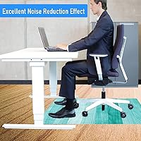 Vista 2 de Teal Hardwood Floor Desk Chair Mat, Painted Wood Board Horizontal Lines Birthdays Easter Holiday Print Backdrop Image, Protects Hardwood Floor Under