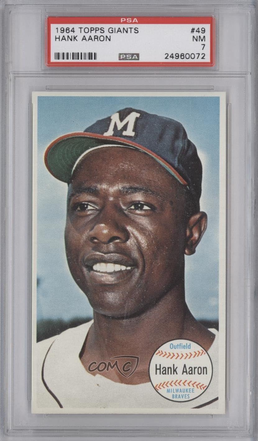 Hank Aaron PSA GRADED 7 (Baseball Card) 1964 Topps Giants - [Base] #49