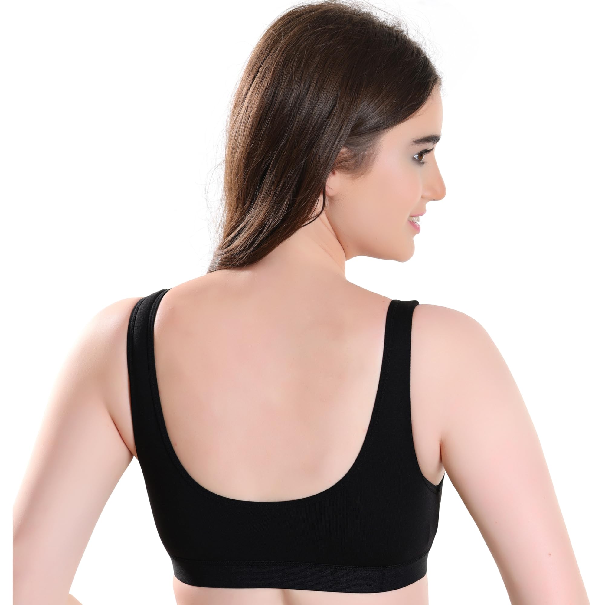 TRYLO Riza - Reggiseno sportivo in cotone, non imbottito, senza ferretto, per principianti, per adolescenti, ragazze, disponibile nelle taglie dalla S alla 3XL