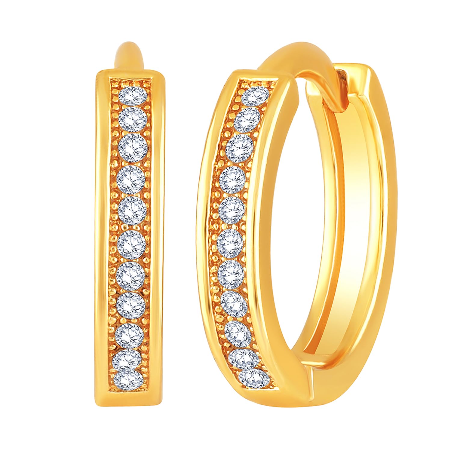 Mahi Gold Plated Single Line Crystals Hoop Bali Piercing Mens Earrings (ER1109839GMen) (B0CN34P9KT) Amazon Price History, Amazon Price Tracker