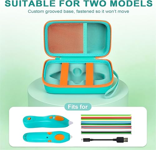 Vista 3 de ANKHOH Funda compatible con 3Doodler Start+ Essentials (2023,2024) para juego de bolígrafos 3D para niños, organizador de almacenamiento